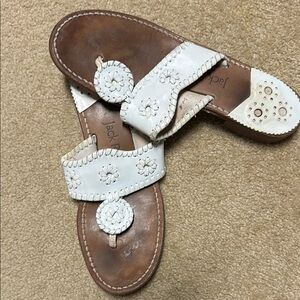 Jack Rogers Women's White and Brown Sandals